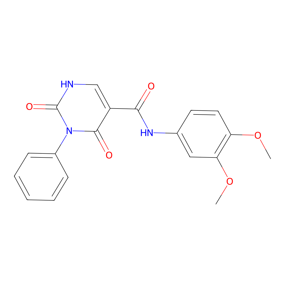 N-(3,4-dimethoxyphenyl)-2,4-dioxo-3-phenyl-1,2,3,4-tetrahydropyrimidine-5-carboxamide molecular structure, CAS 863595-30-6