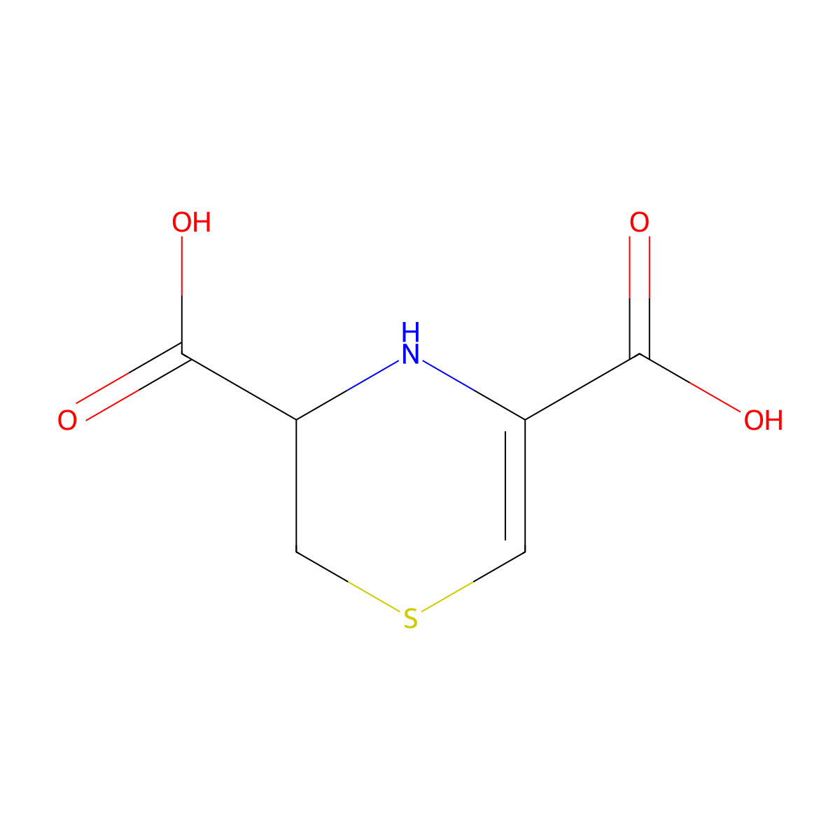 3,4-Dihydro-2H-1,4-thiazine-3,5-dicarboxylic acid molecular structure, CAS 86360-62-5