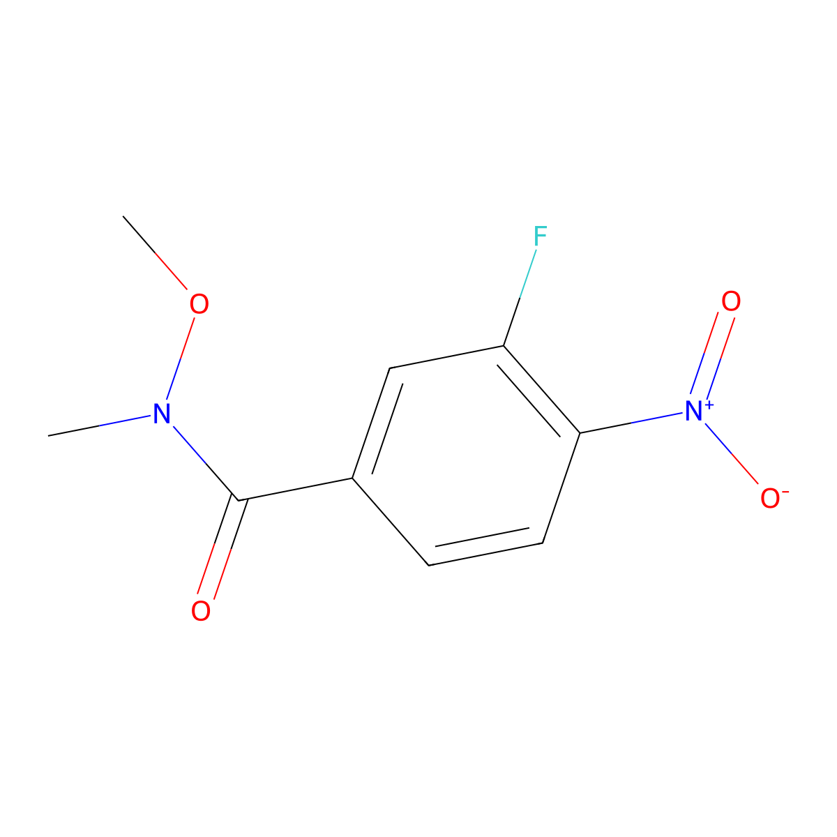 3-Fluoro-N-methoxy-N-methyl-4-nitrobenzamide molecular structure, CAS 863604-64-2