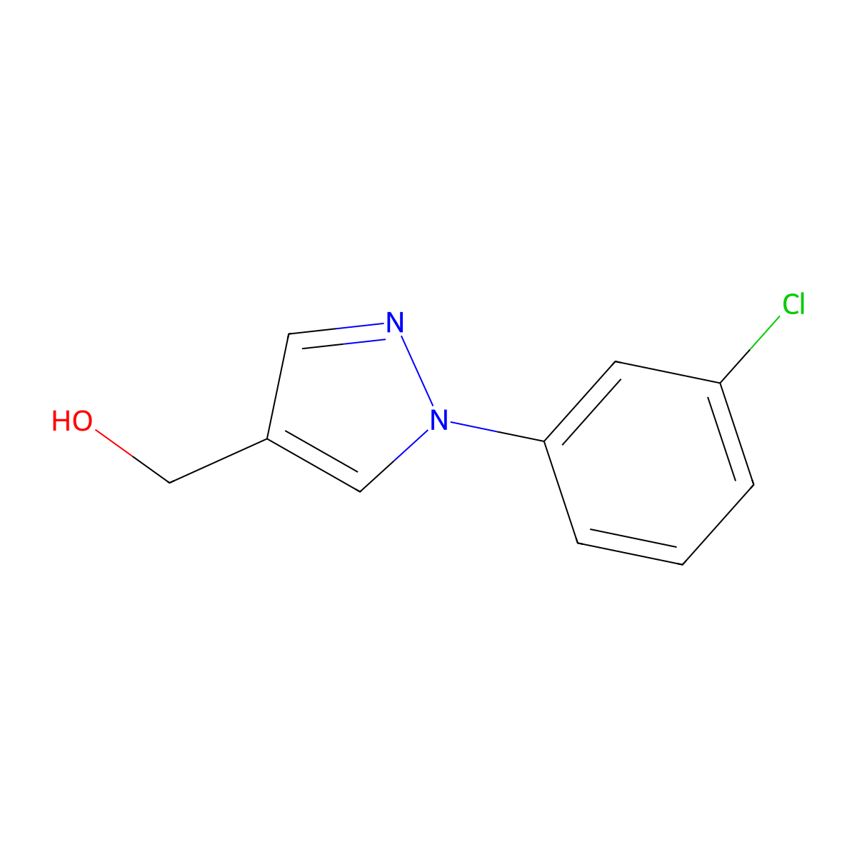 [1-(3-chlorophenyl)-1H-pyrazol-4-yl]methanol molecular structure, CAS 863609-07-8