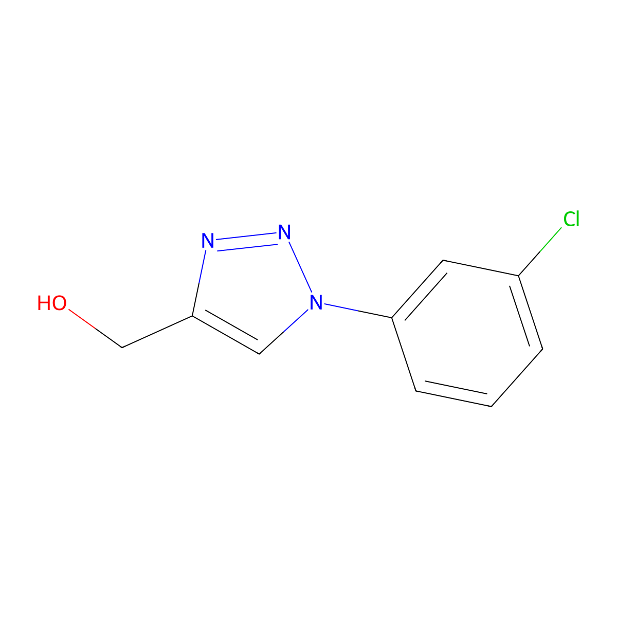[1-(3-chlorophenyl)-1H-1,2,3-triazol-4-yl]methanol molecular structure, CAS 863609-14-7