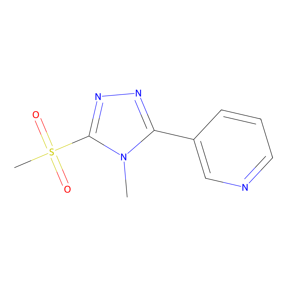 3-(4-Methyl-5-(methylsulfonyl)-4H-1,2,4-triazol-3-yl)pyridine molecular structure, CAS 863609-19-2