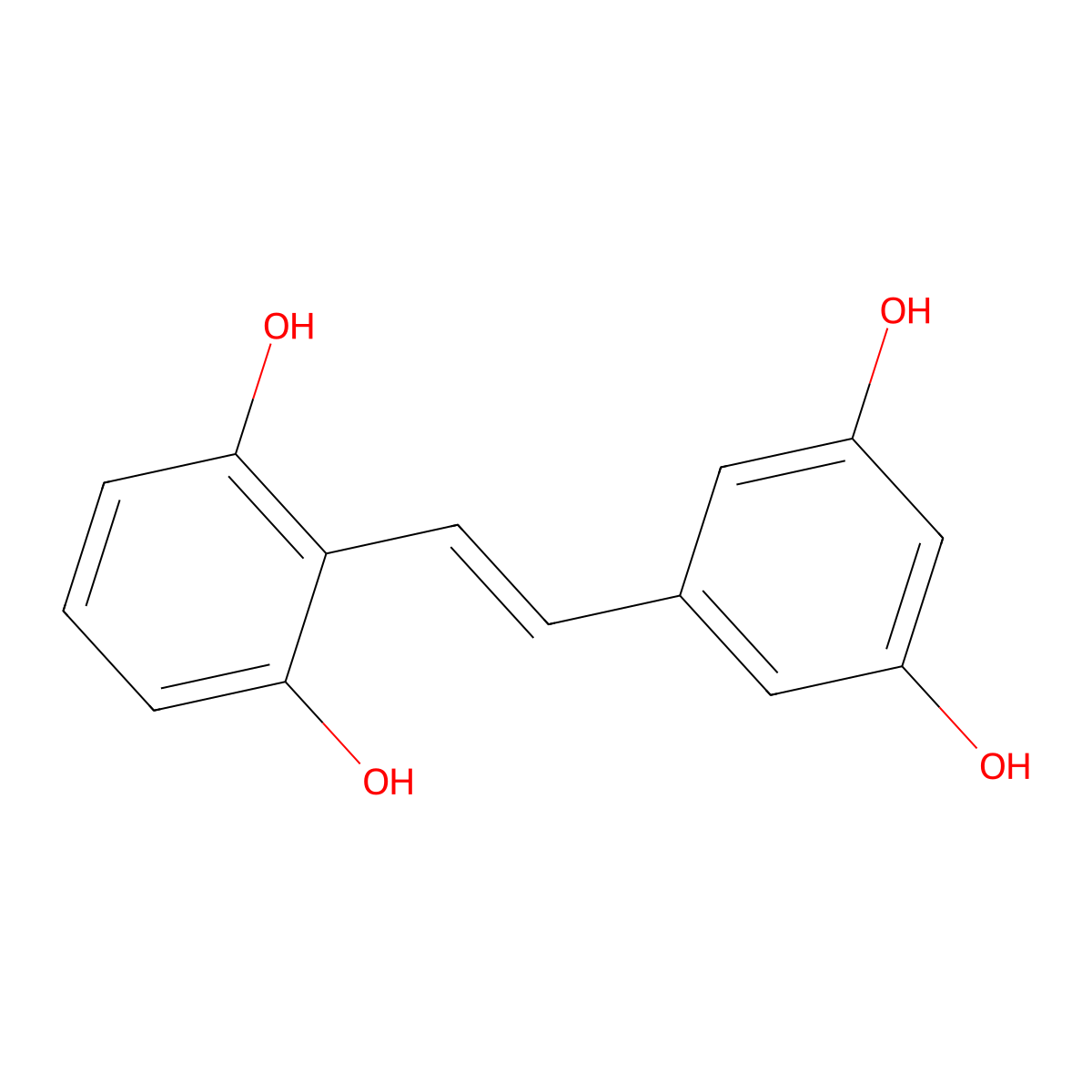 2,3',5',6-Tetrahydroxy-trans-stilbene molecular structure, CAS 86361-55-9