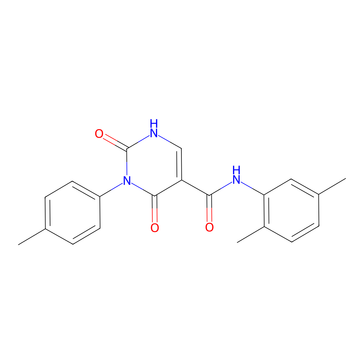 N-(2,5-dimethylphenyl)-3-(4-methylphenyl)-2,4-dioxo-1,2,3,4-tetrahydropyrimidine-5-carboxamide molecular structure, CAS 863610-86-0