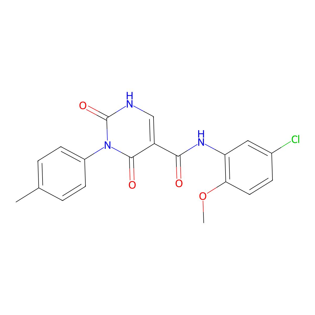 N-(5-chloro-2-methoxyphenyl)-3-(4-methylphenyl)-2,4-dioxo-1,2,3,4-tetrahydropyrimidine-5-carboxamide molecular structure, CAS 863611-00-1