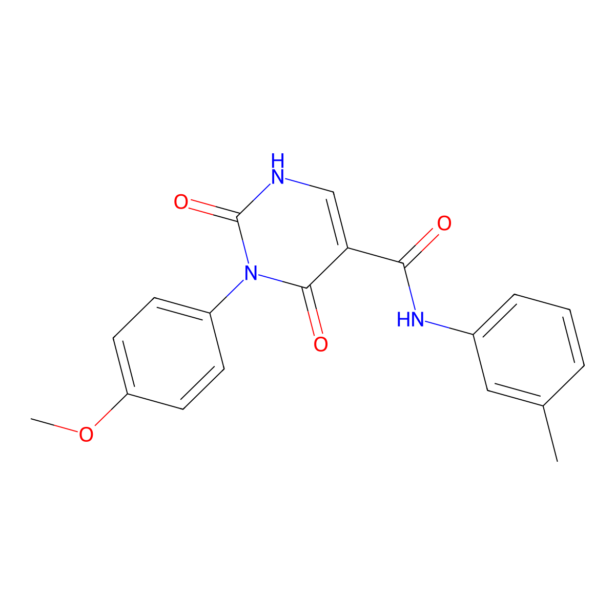 3-(4-methoxyphenyl)-N-(3-methylphenyl)-2,4-dioxo-1,2,3,4-tetrahydropyrimidine-5-carboxamide molecular structure, CAS 863611-32-9