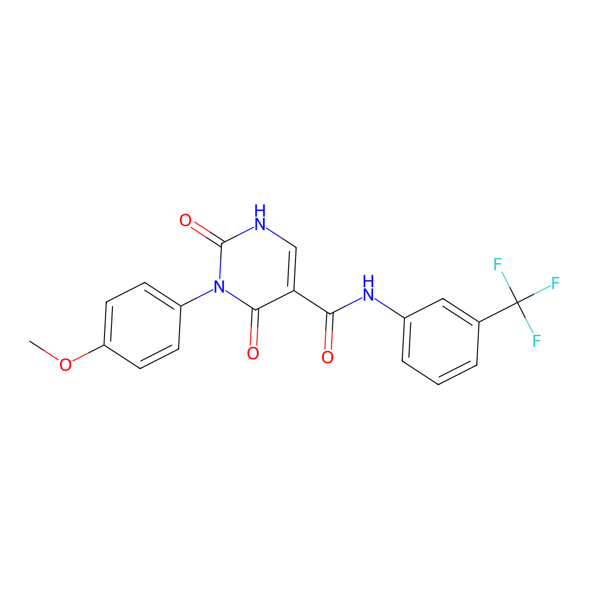 3-(4-methoxyphenyl)-2,4-dioxo-N-[3-(trifluoromethyl)phenyl]-1,2,3,4-tetrahydropyrimidine-5-carboxamide molecular structure, CAS 863611-46-5
