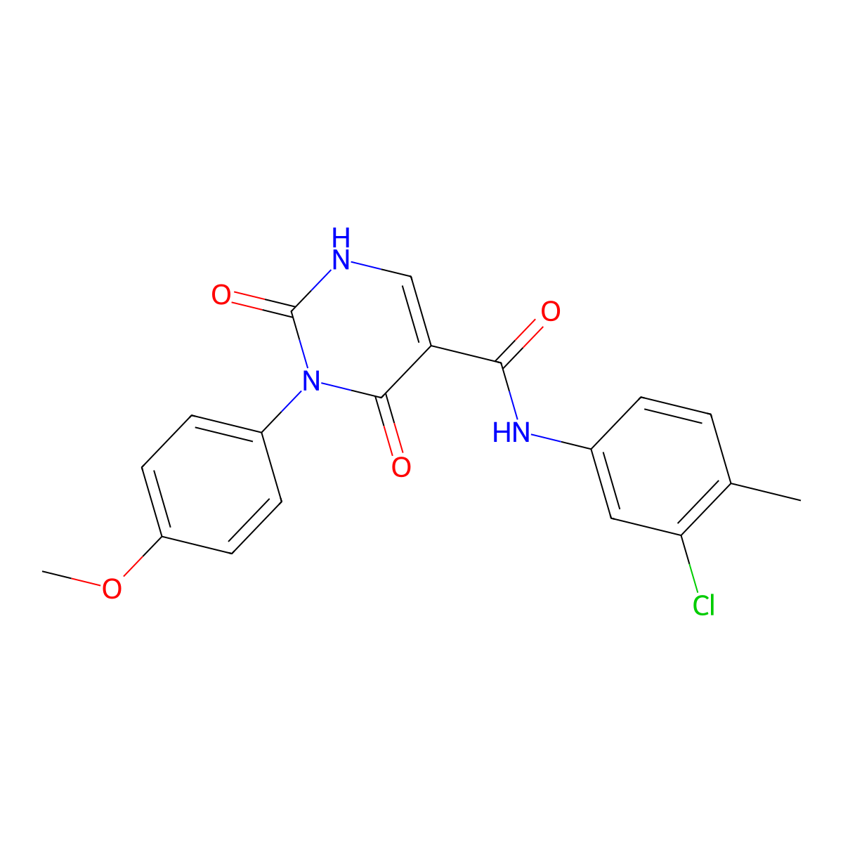 N-(3-chloro-4-methylphenyl)-3-(4-methoxyphenyl)-2,4-dioxo-1,2,3,4-tetrahydropyrimidine-5-carboxamide molecular structure, CAS 863611-47-6