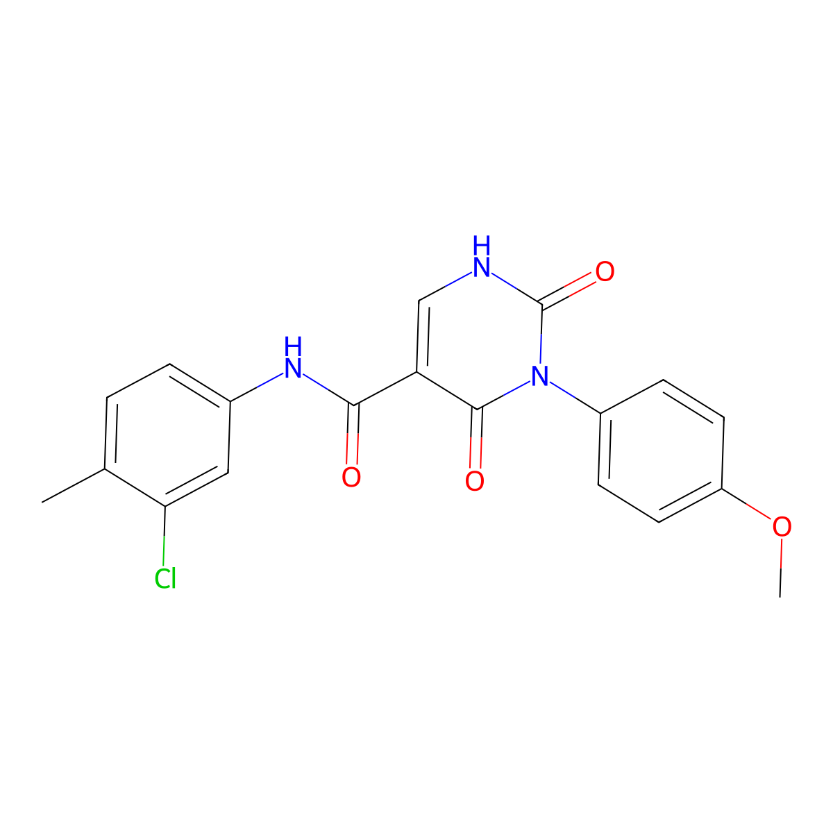 N-(3-chloro-4-methylphenyl)-3-(4-methoxyphenyl)-2,4-dioxo-1,2,3,4-tetrahydropyrimidine-5-carboxamide molecular structure, CAS 863611-47-6