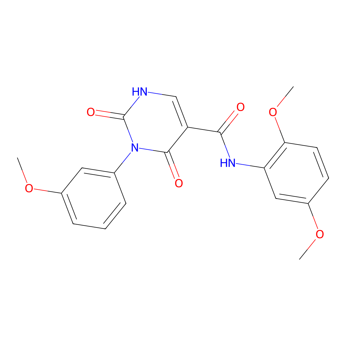 N-(2,5-dimethoxyphenyl)-3-(3-methoxyphenyl)-2,4-dioxo-1,2,3,4-tetrahydropyrimidine-5-carboxamide molecular structure, CAS 863612-42-4