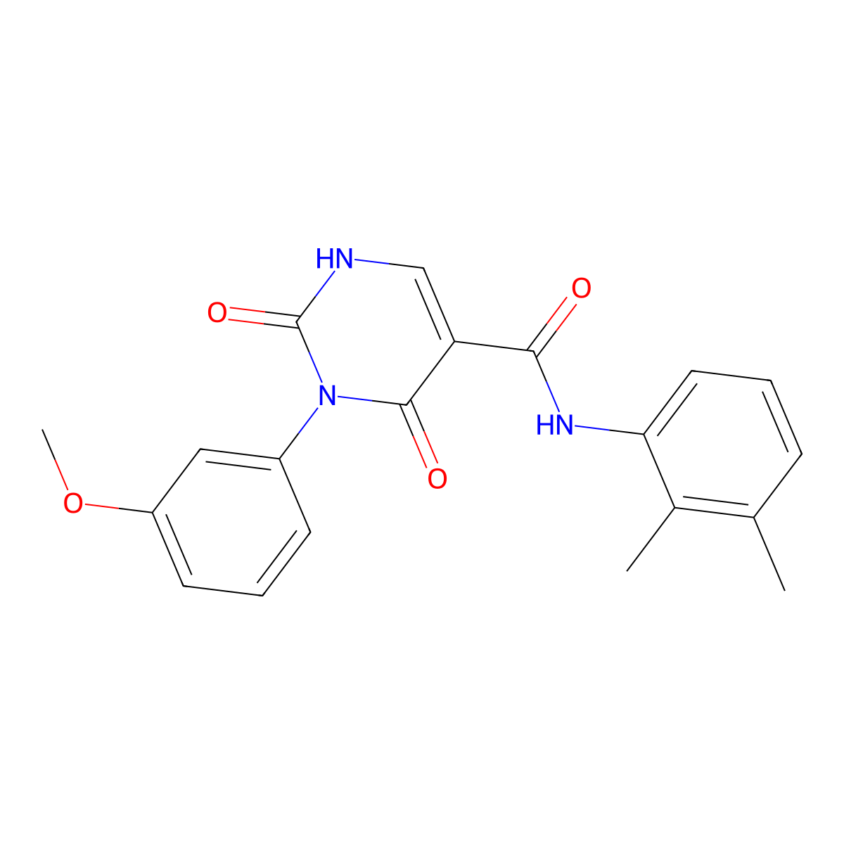 N-(2,3-dimethylphenyl)-3-(3-methoxyphenyl)-2,4-dioxo-1,2,3,4-tetrahydropyrimidine-5-carboxamide molecular structure, CAS 863612-44-6