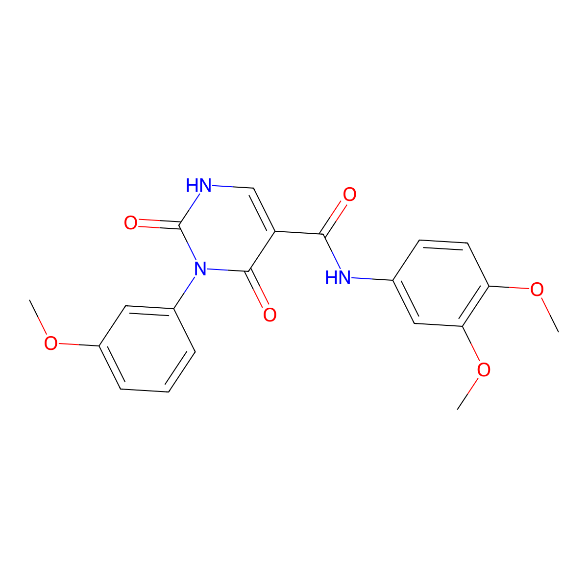 N-(3,4-dimethoxyphenyl)-3-(3-methoxyphenyl)-2,4-dioxo-1,2,3,4-tetrahydropyrimidine-5-carboxamide molecular structure, CAS 863612-47-9