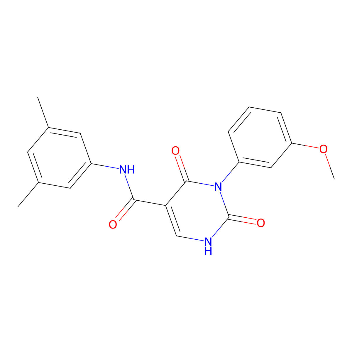 N-(3,5-dimethylphenyl)-3-(3-methoxyphenyl)-2,4-dioxo-1,2,3,4-tetrahydropyrimidine-5-carboxamide molecular structure, CAS 863612-49-1