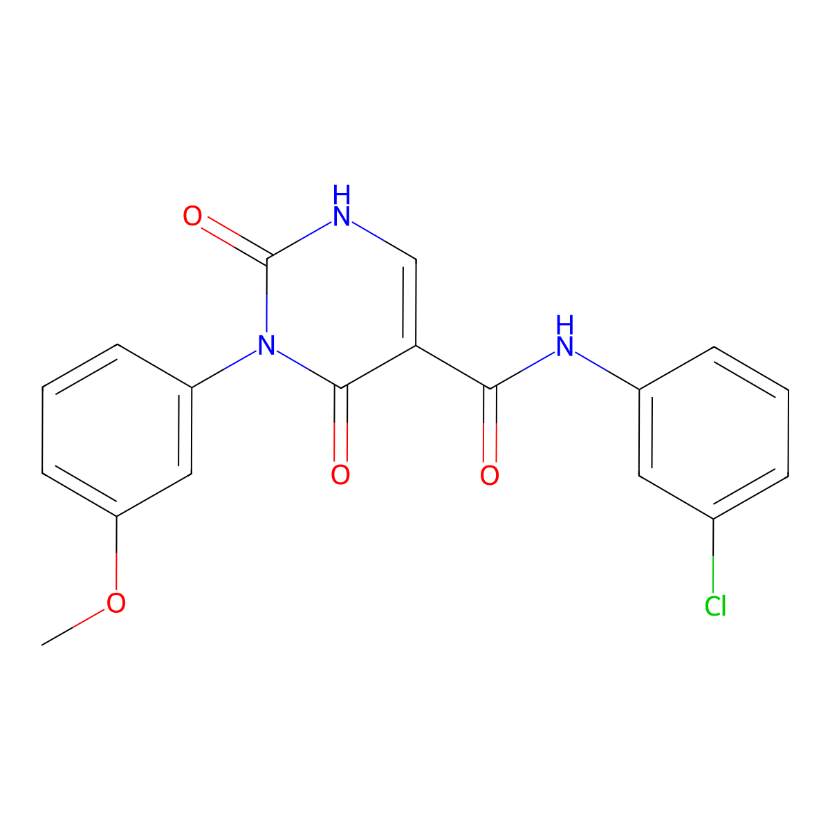 N-(3-chlorophenyl)-3-(3-methoxyphenyl)-2,4-dioxo-1,2,3,4-tetrahydropyrimidine-5-carboxamide molecular structure, CAS 863612-52-6