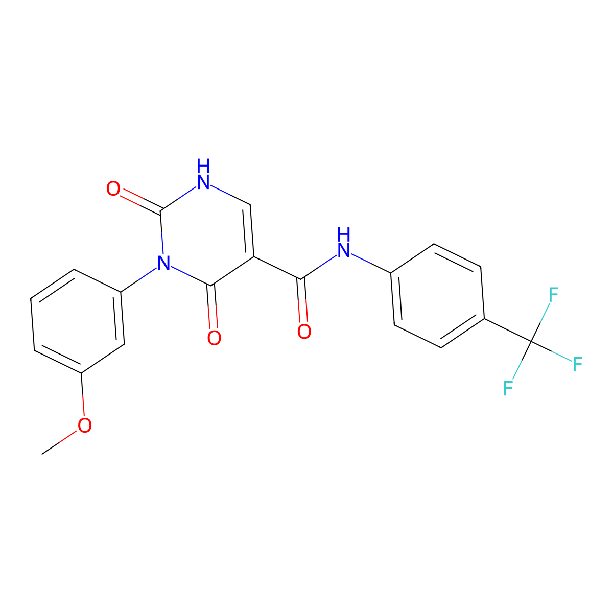 3-(3-methoxyphenyl)-2,4-dioxo-N-[4-(trifluoromethyl)phenyl]-1,2,3,4-tetrahydropyrimidine-5-carboxamide molecular structure, CAS 863612-53-7