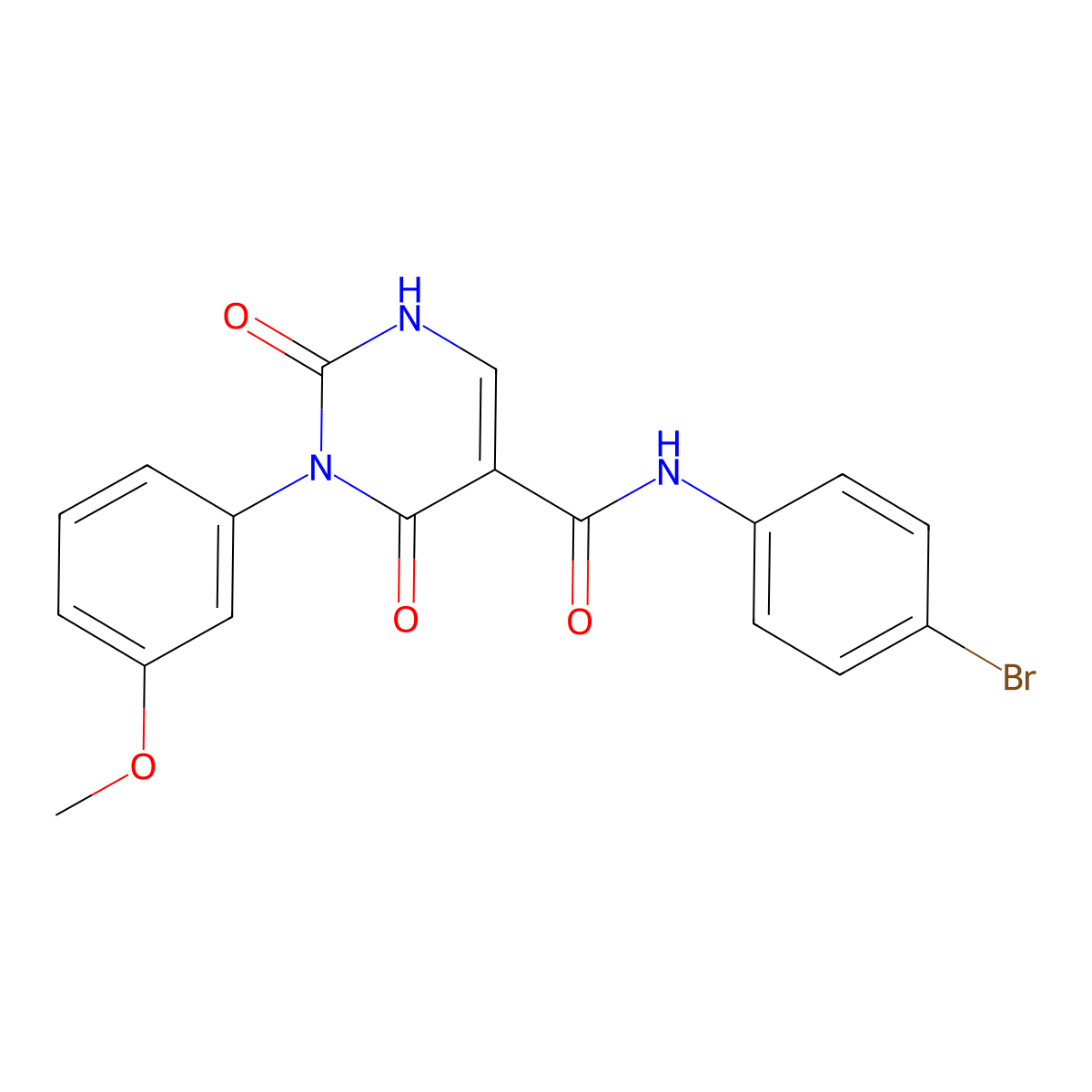 N-(4-bromophenyl)-3-(3-methoxyphenyl)-2,4-dioxo-1,2,3,4-tetrahydropyrimidine-5-carboxamide molecular structure, CAS 863612-54-8