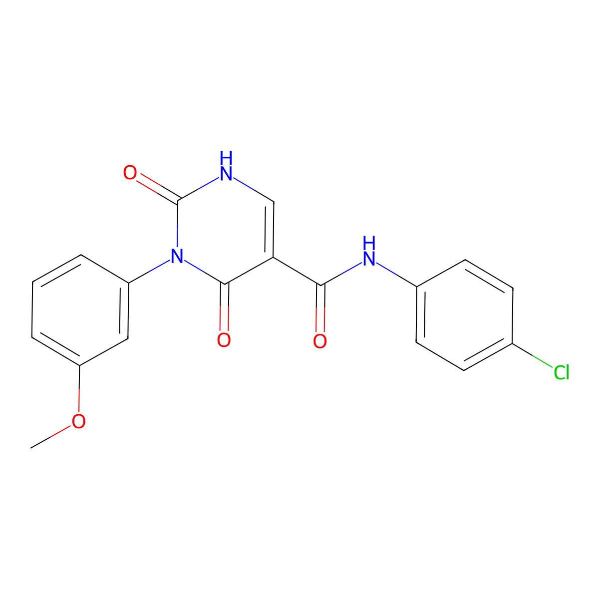 N-(4-chlorophenyl)-3-(3-methoxyphenyl)-2,4-dioxo-1,2,3,4-tetrahydropyrimidine-5-carboxamide molecular structure, CAS 863612-55-9