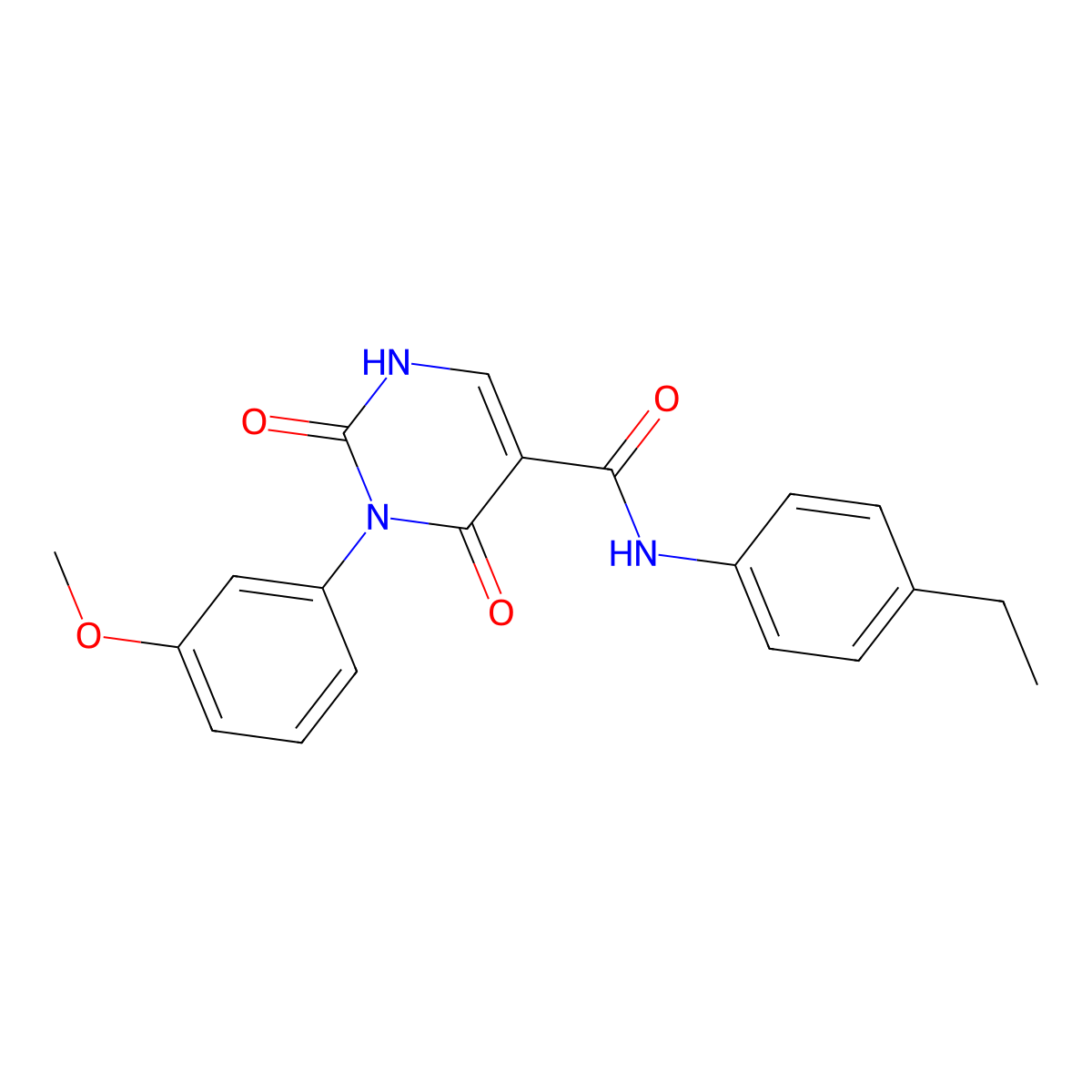 N-(4-ethylphenyl)-3-(3-methoxyphenyl)-2,4-dioxo-1,2,3,4-tetrahydropyrimidine-5-carboxamide molecular structure, CAS 863612-56-0