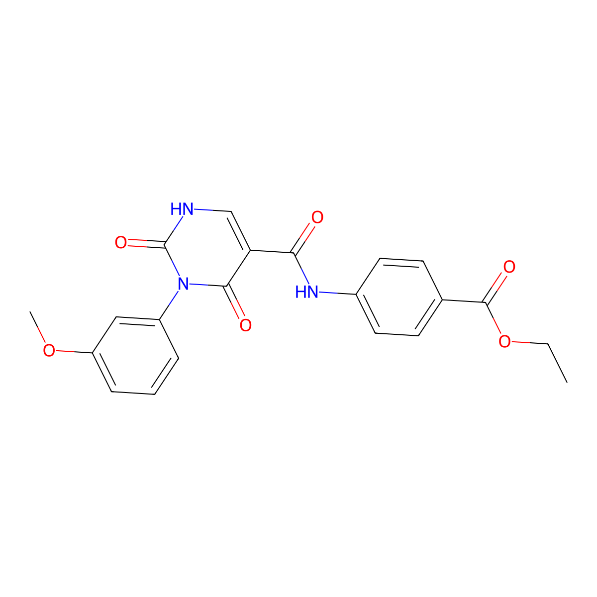 ethyl 4-[[3-(3-methoxyphenyl)-2,4-dioxo-1H-pyrimidine-5-carbonyl]amino]benzoate molecular structure, CAS 863612-58-2