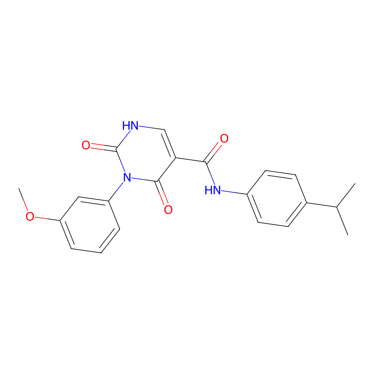 3-(3-methoxyphenyl)-2,4-dioxo-N-(4-propan-2-ylphenyl)-1H-pyrimidine-5-carboxamide molecular structure, CAS 863612-76-4