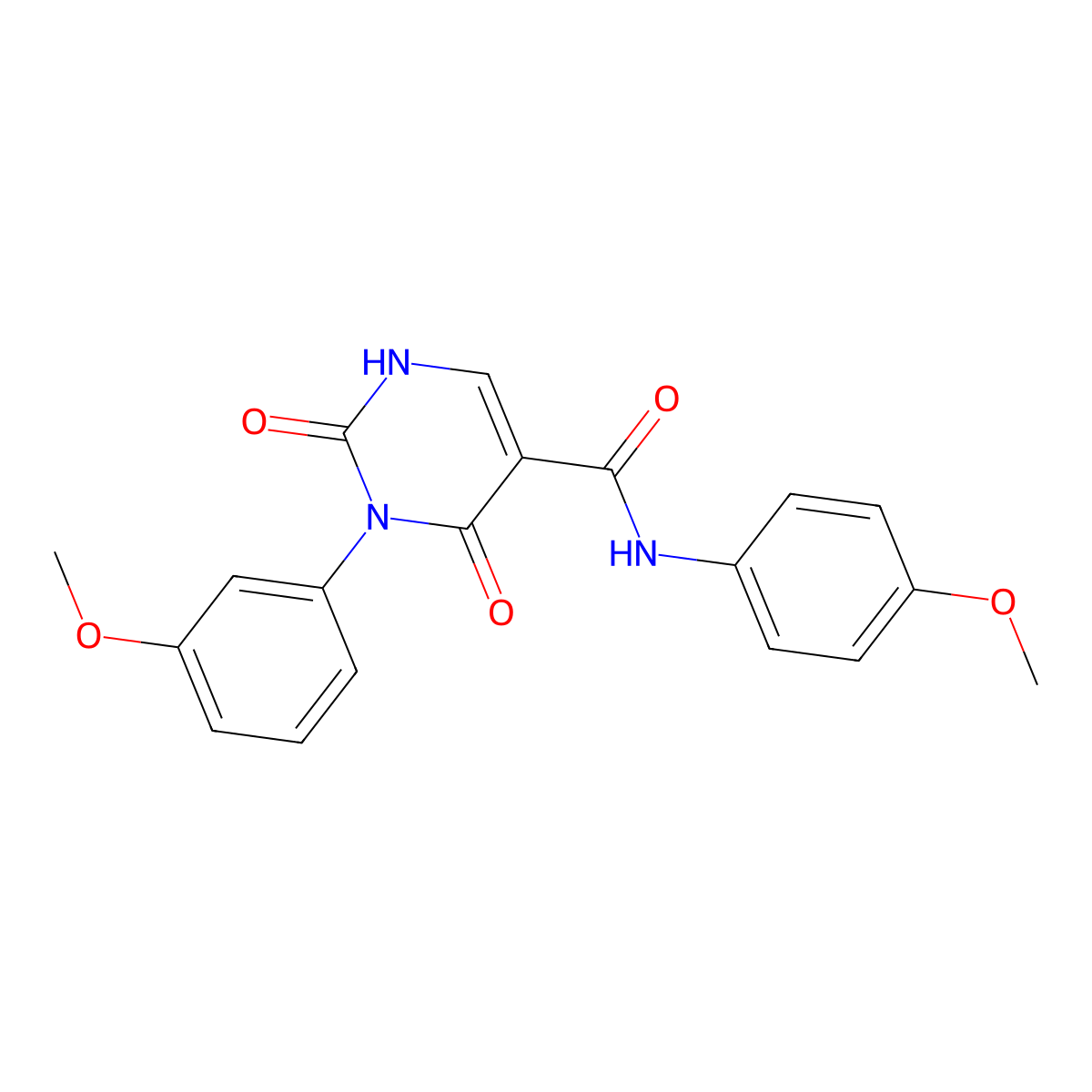 3-(3-methoxyphenyl)-N-(4-methoxyphenyl)-2,4-dioxo-1,2,3,4-tetrahydropyrimidine-5-carboxamide molecular structure, CAS 863612-93-5