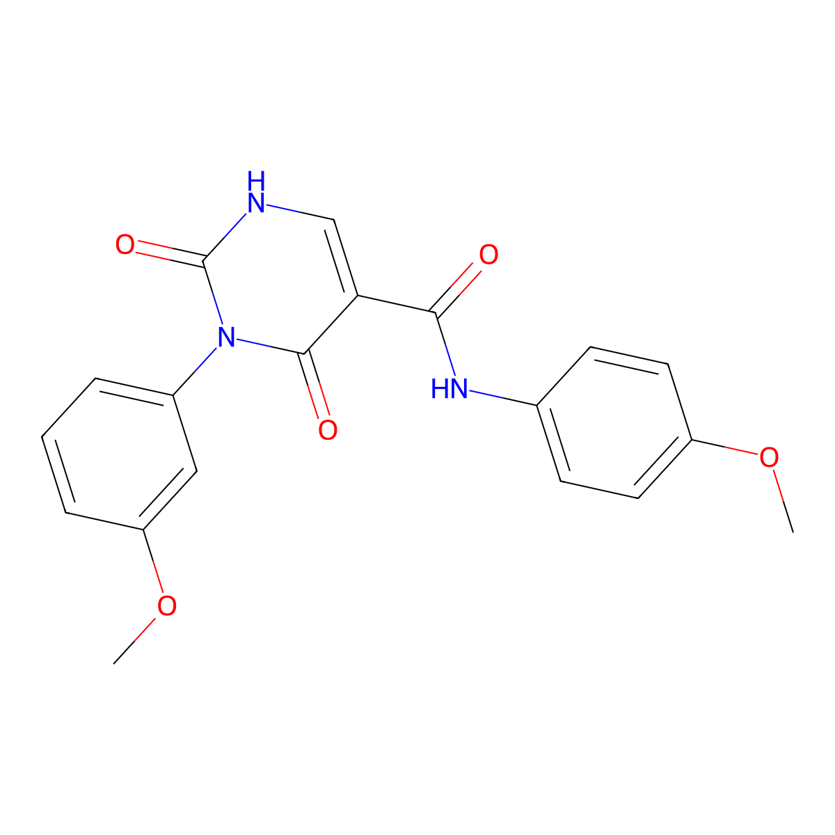 3-(3-methoxyphenyl)-N-(4-methoxyphenyl)-2,4-dioxo-1,2,3,4-tetrahydropyrimidine-5-carboxamide molecular structure, CAS 863612-93-5