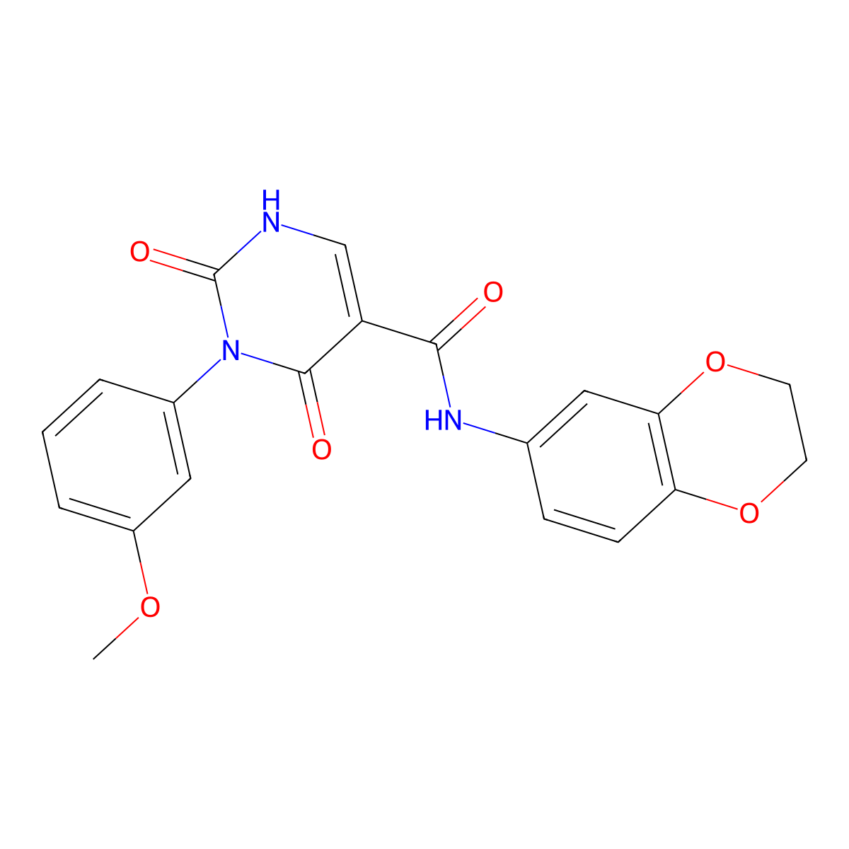 N-(2,3-dihydrobenzo[b][1,4]dioxin-6-yl)-3-(3-methoxyphenyl)-2,4-dioxo-1,2,3,4-tetrahydropyrimidine-5-carboxamide molecular structure, CAS 863612-99-1