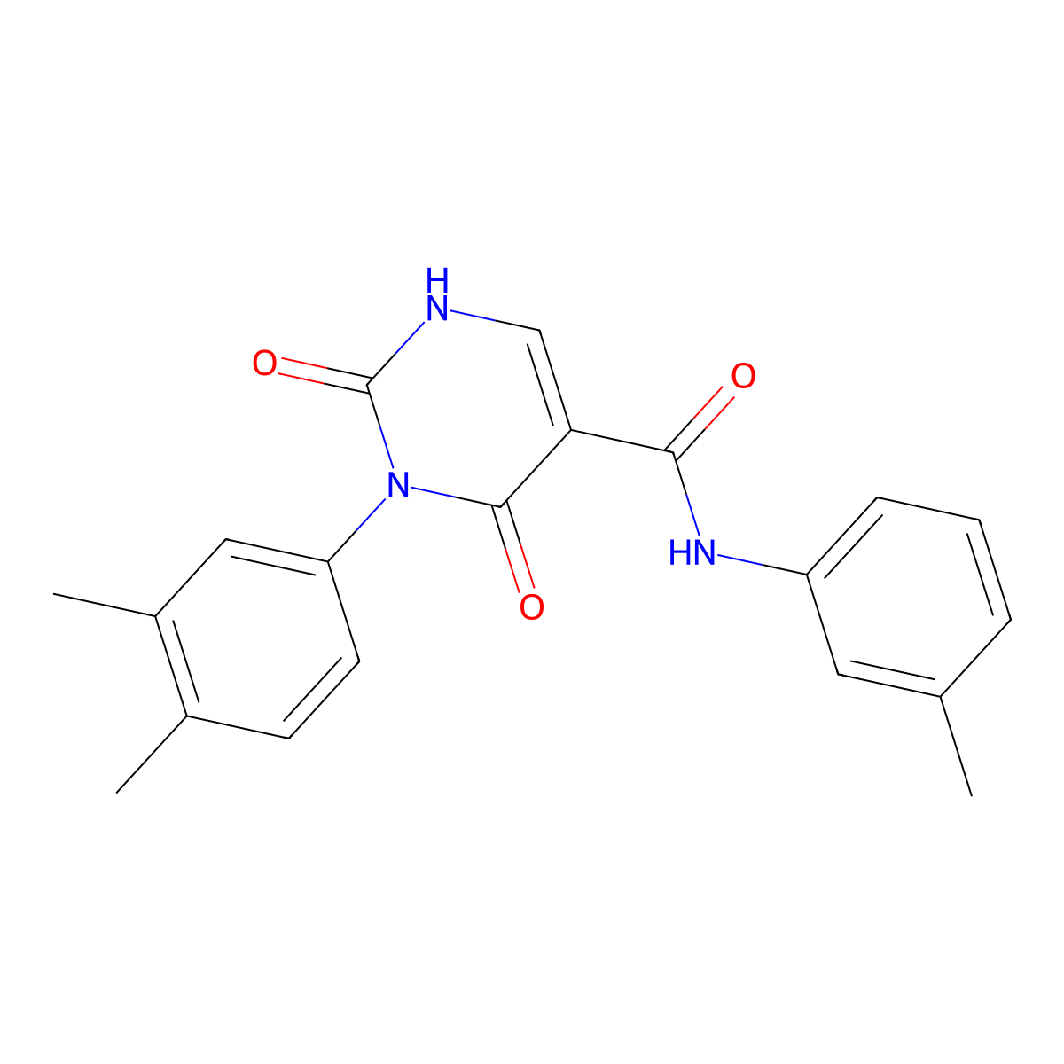 3-(3,4-dimethylphenyl)-2,4-dioxo-N-(m-tolyl)-1,2,3,4-tetrahydropyrimidine-5-carboxamide molecular structure, CAS 863613-22-3