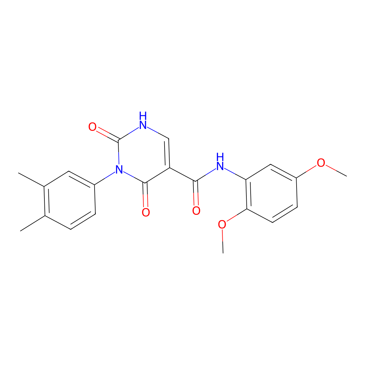 N-(2,5-dimethoxyphenyl)-3-(3,4-dimethylphenyl)-2,4-dioxo-1,2,3,4-tetrahydropyrimidine-5-carboxamide molecular structure, CAS 863613-30-3