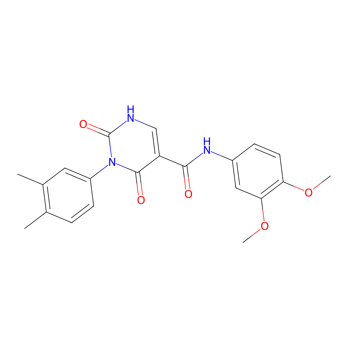 N-(3,4-dimethoxyphenyl)-3-(3,4-dimethylphenyl)-2,4-dioxo-1,2,3,4-tetrahydropyrimidine-5-carboxamide molecular structure, CAS 863613-40-5