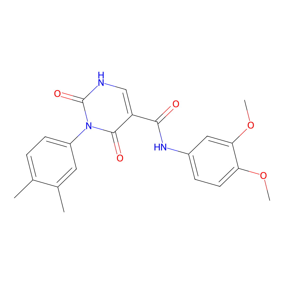 N-(3,4-dimethoxyphenyl)-3-(3,4-dimethylphenyl)-2,4-dioxo-1,2,3,4-tetrahydropyrimidine-5-carboxamide molecular structure, CAS 863613-40-5