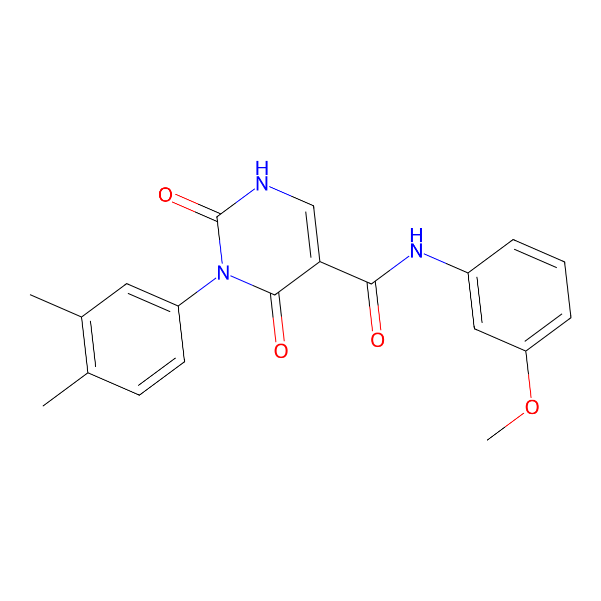 3-(3,4-dimethylphenyl)-N-(3-methoxyphenyl)-2,4-dioxo-1,2,3,4-tetrahydropyrimidine-5-carboxamide molecular structure, CAS 863613-90-5