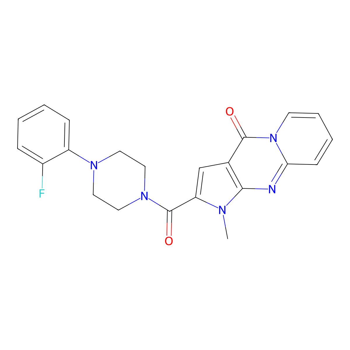 2-{[4-(2-Fluorophenyl)piperazino]carbonyl}-1-methylpyrido[1,2-A]pyrrolo[2,3-D]pyrimidin-4(1H)-one molecular structure, CAS 863614-82-8