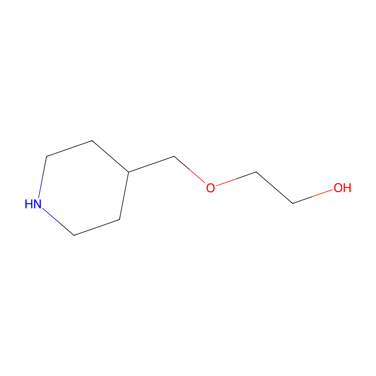 2-[(Piperidin-4-yl)methoxy]ethan-1-ol molecular structure, CAS 863615-20-7