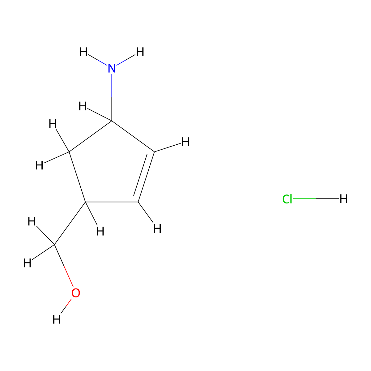 (4-Aminocyclopent-2-en-1-yl)methanol hydrochloride molecular structure, CAS 863638-17-9