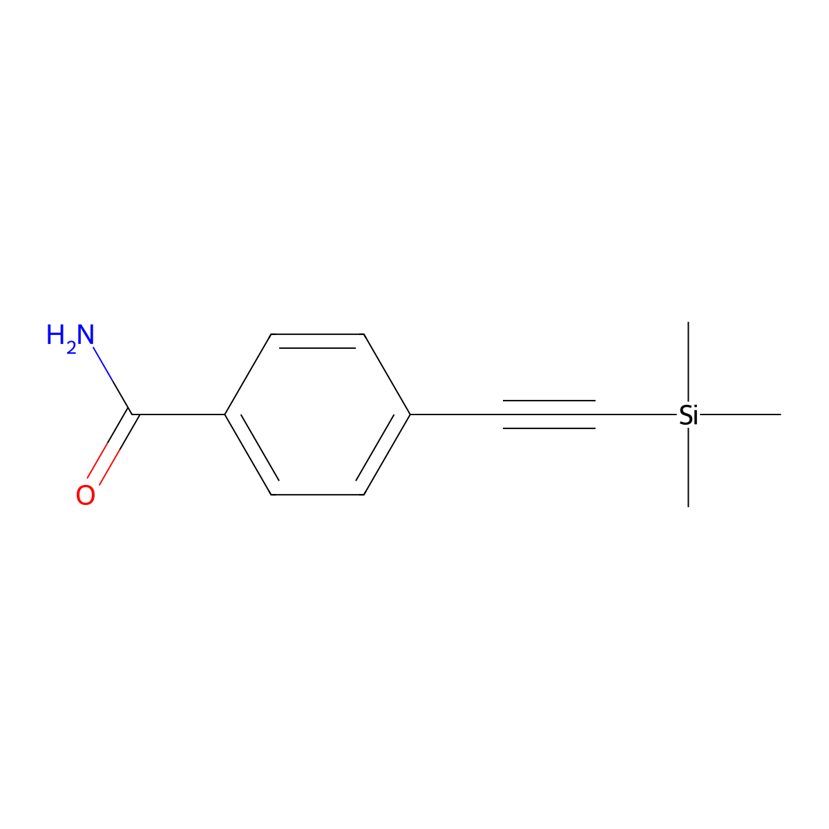 4-((Trimethylsilyl)ethynyl)benzamide molecular structure, CAS 863640-43-1