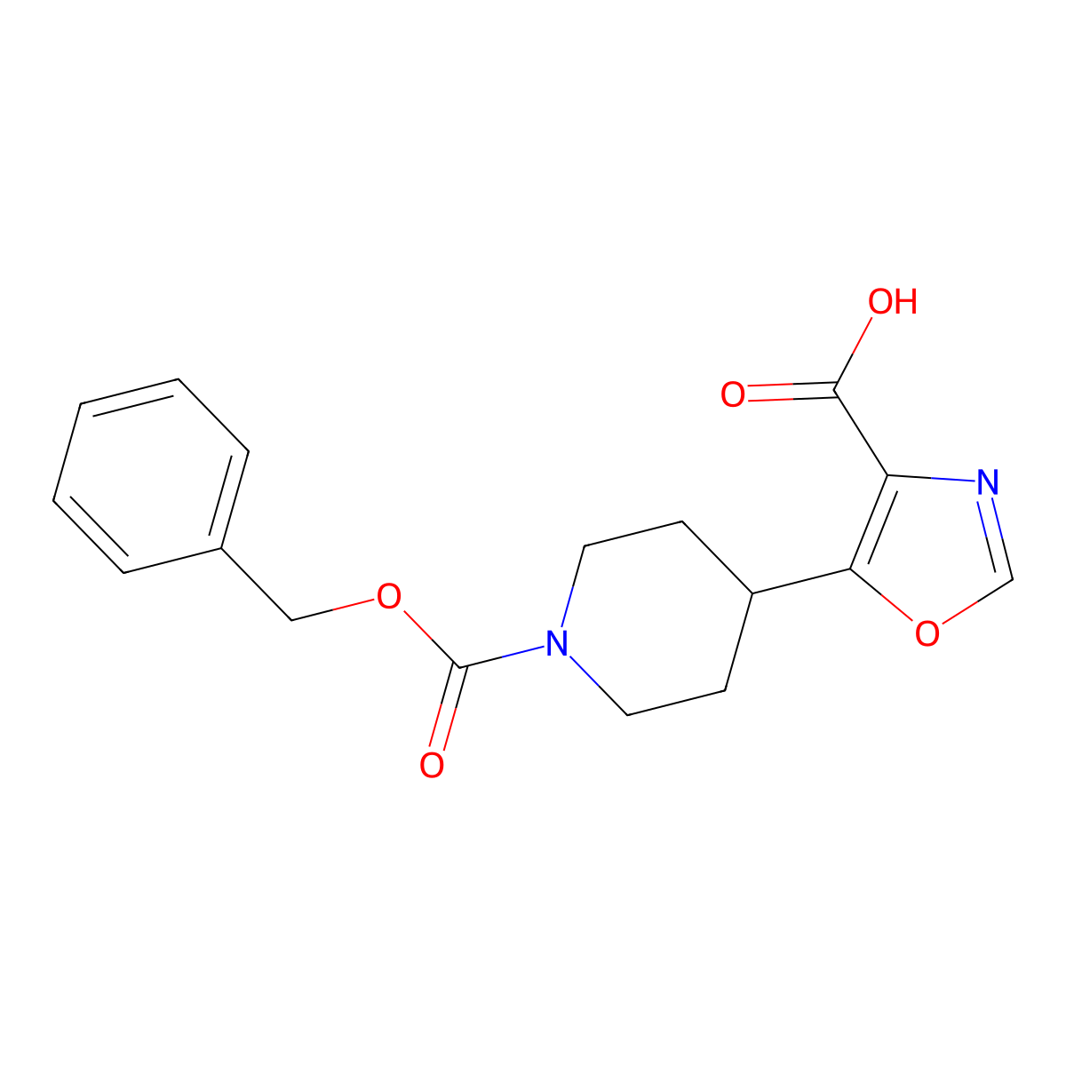 5-{1-[(Benzyloxy)carbonyl]piperidin-4-yl}-1,3-oxazole-4-carboxylic acid molecular structure, CAS 863643-73-6