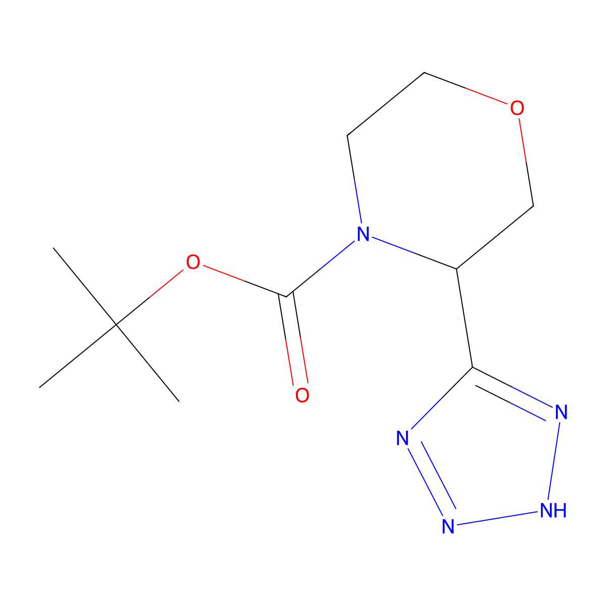 tert-Butyl 3-(2H-tetrazol-5-yl)morpholine-4-carboxylate molecular structure, CAS 863646-43-9