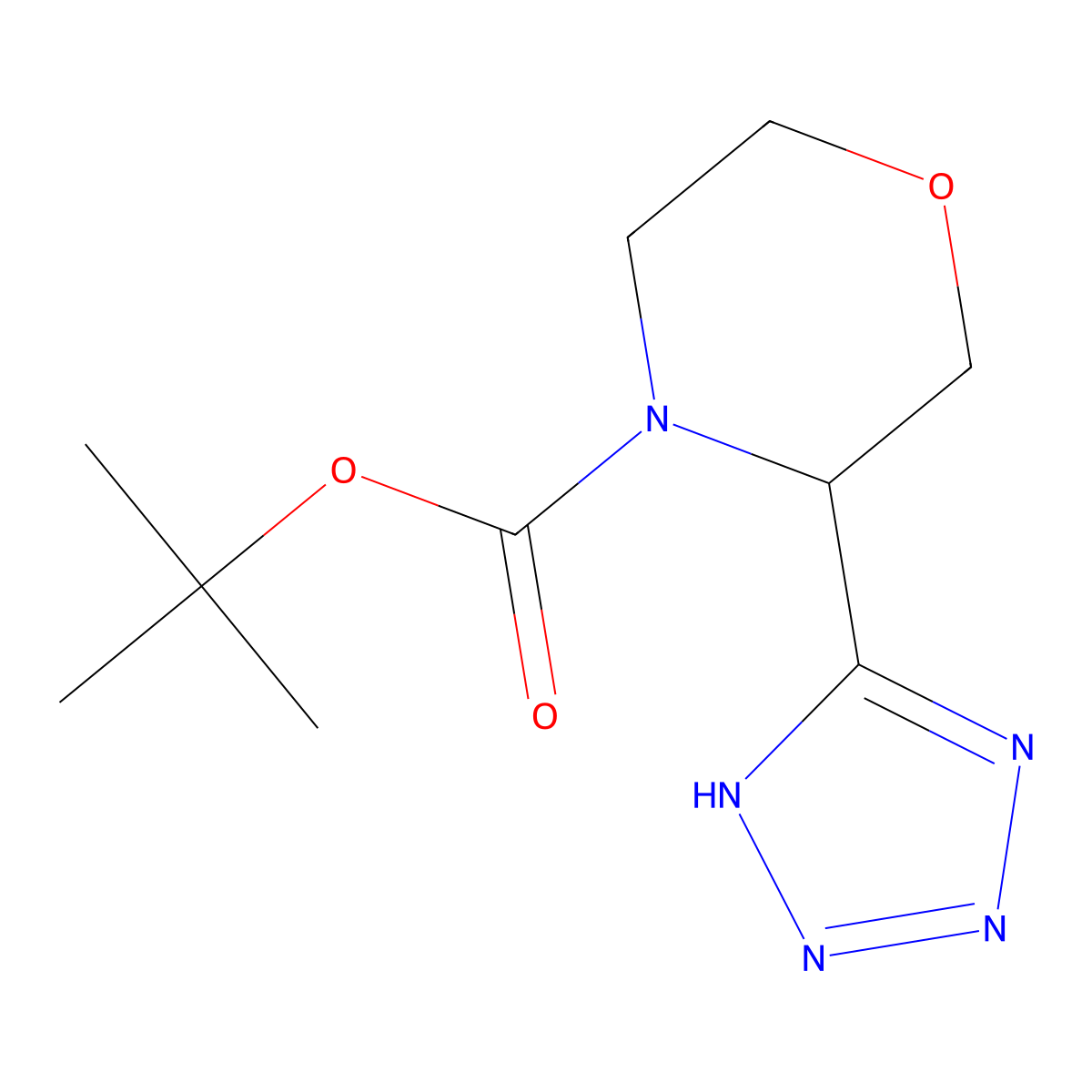 tert-Butyl 3-(2H-tetrazol-5-yl)morpholine-4-carboxylate molecular structure, CAS 863646-43-9