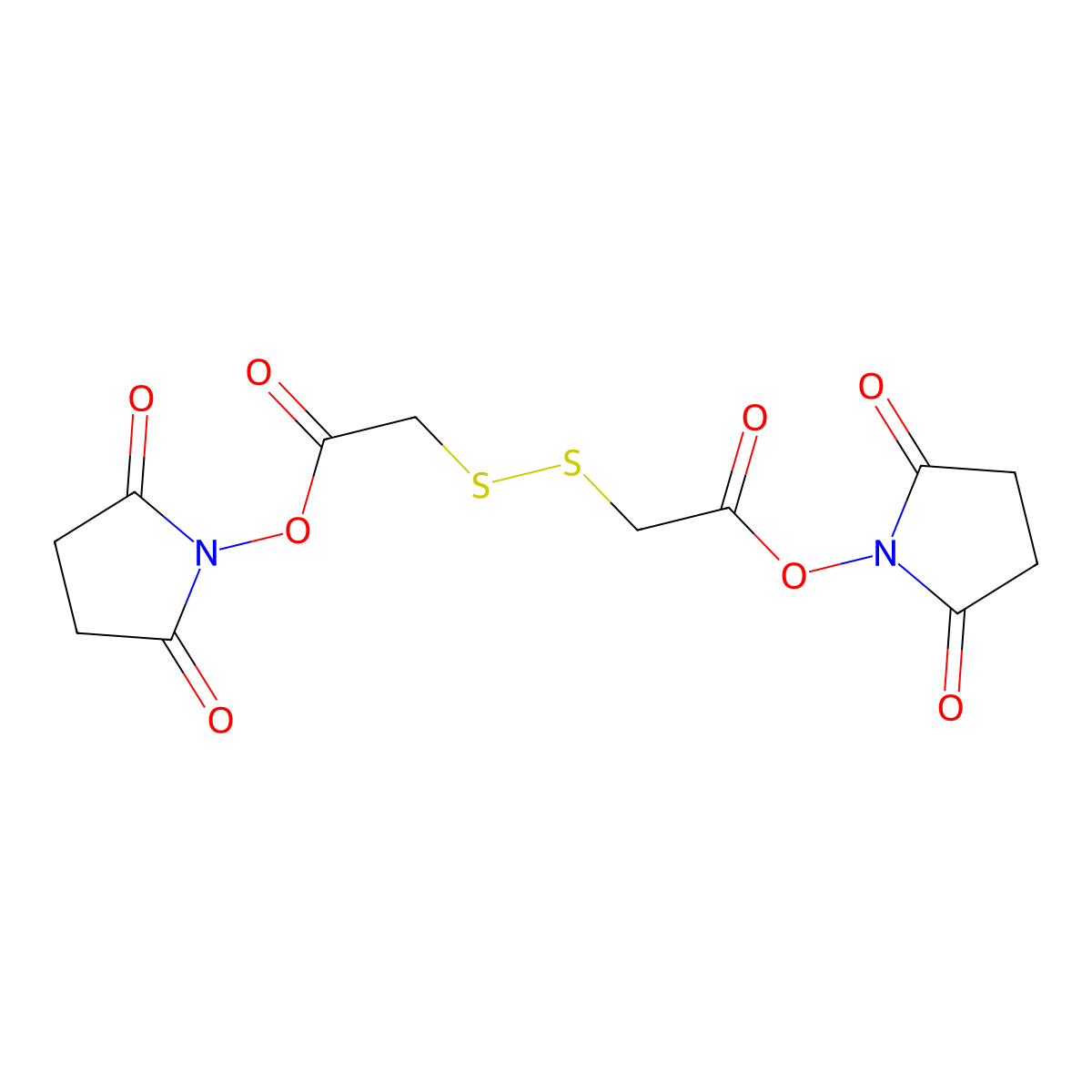 Bis(2,5-dioxopyrrolidin-1-yl) 2,2'-disulfanediyldiacetate molecular structure, CAS 863649-56-3