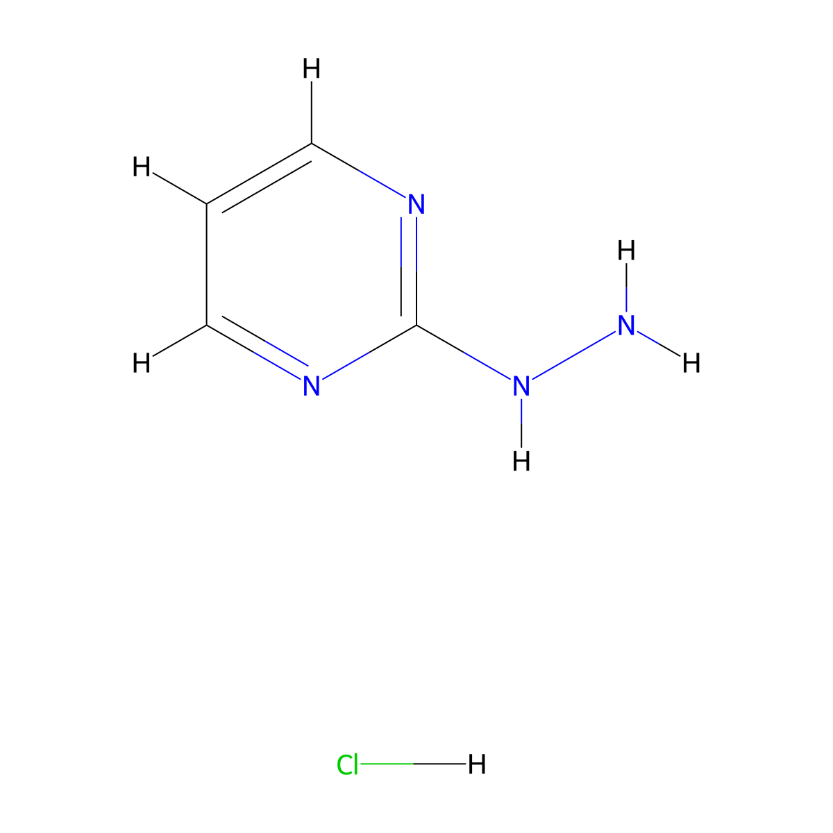 2-Hydrazinylpyrimidine hydrochloride molecular structure, CAS 863652-26-0
