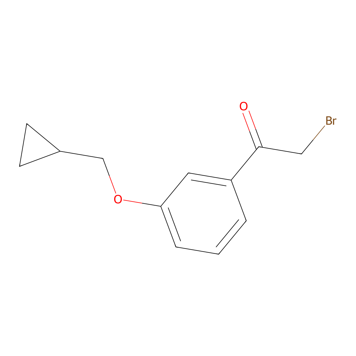 2-Bromo-1-[3-(cyclopropylmethoxy)phenyl]ethan-1-one molecular structure, CAS 863655-02-1