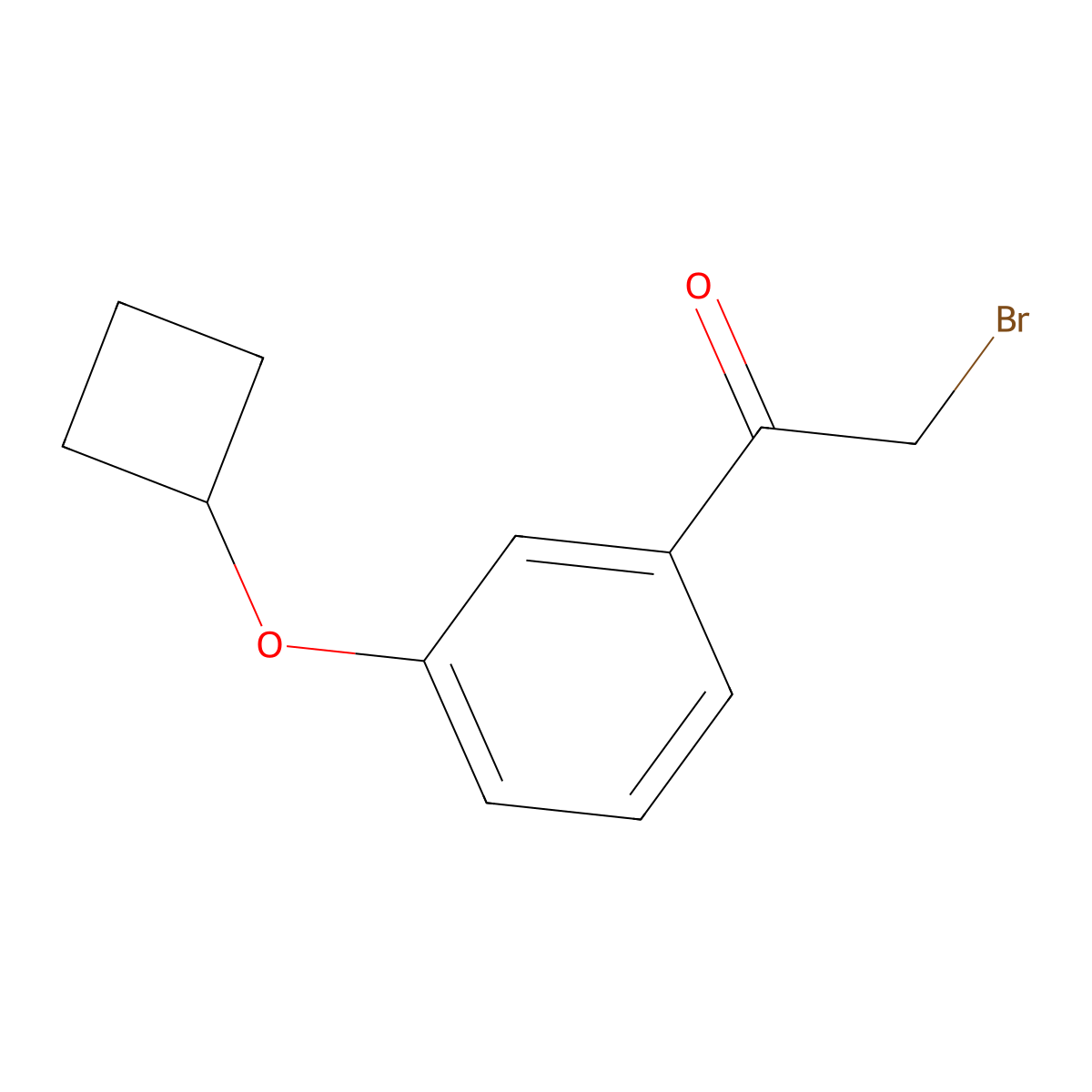 2-Bromo-1-(3-cyclobutoxyphenyl)ethan-1-one molecular structure, CAS 863655-03-2