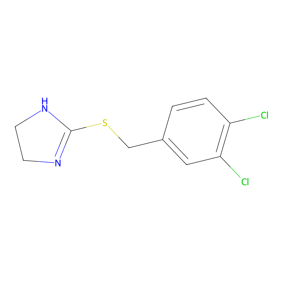2-{[(3,4-dichlorophenyl)methyl]sulfanyl}-4,5-dihydro-1H-imidazole molecular structure, CAS 86366-97-4