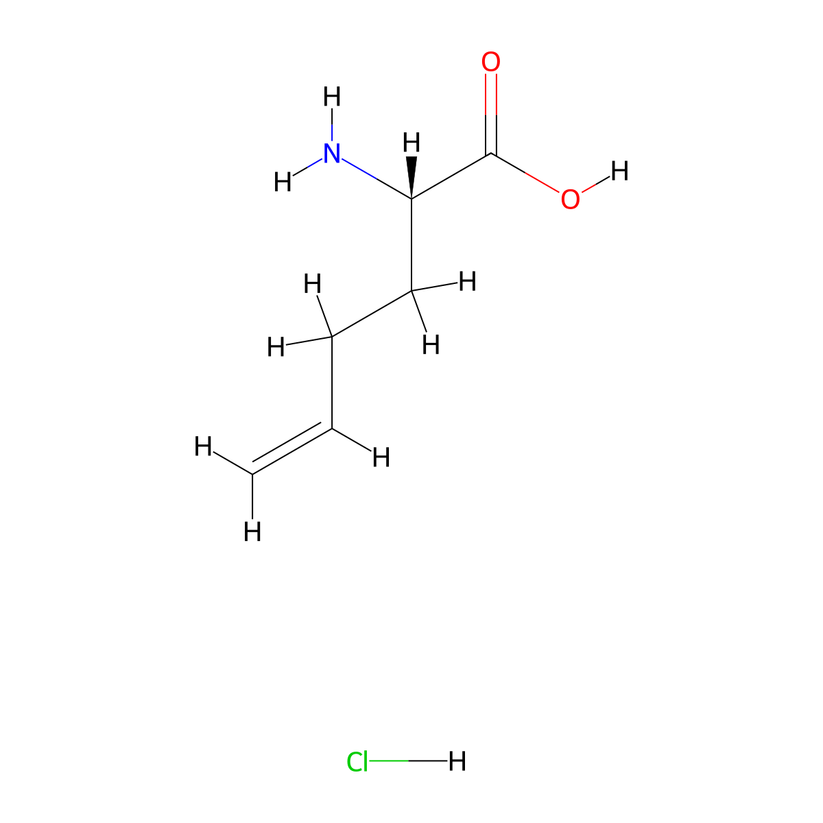 (S)-2-Aminohex-5-enoic acid hydrochloride molecular structure, CAS 863660-48-4