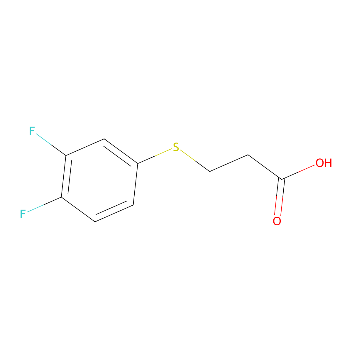 3-[(3,4-Difluorophenyl)sulfanyl]propanoic acid molecular structure, CAS 863667-96-3
