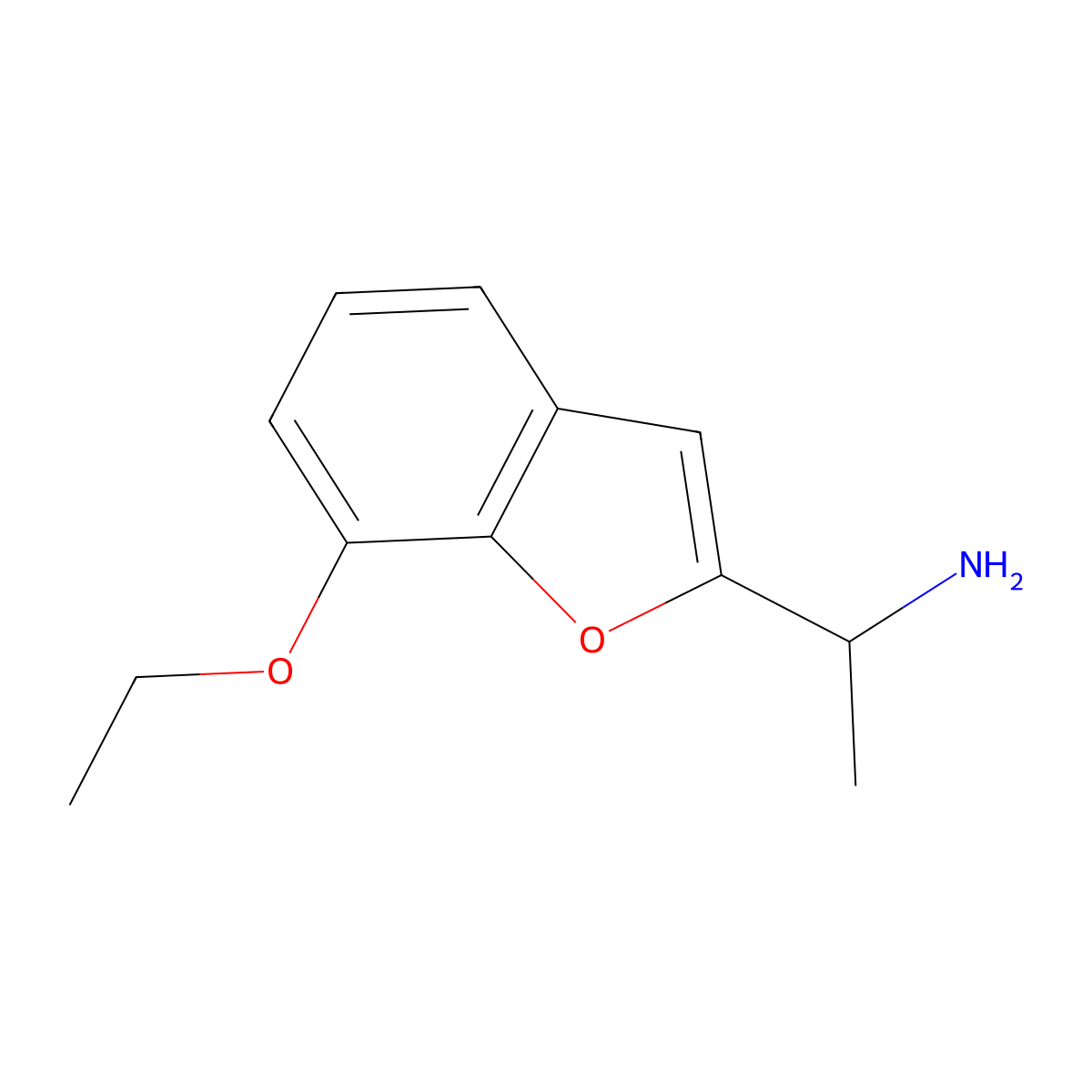 1-(7-Ethoxy-1-benzofuran-2-yl)ethan-1-amine molecular structure, CAS 863667-97-4