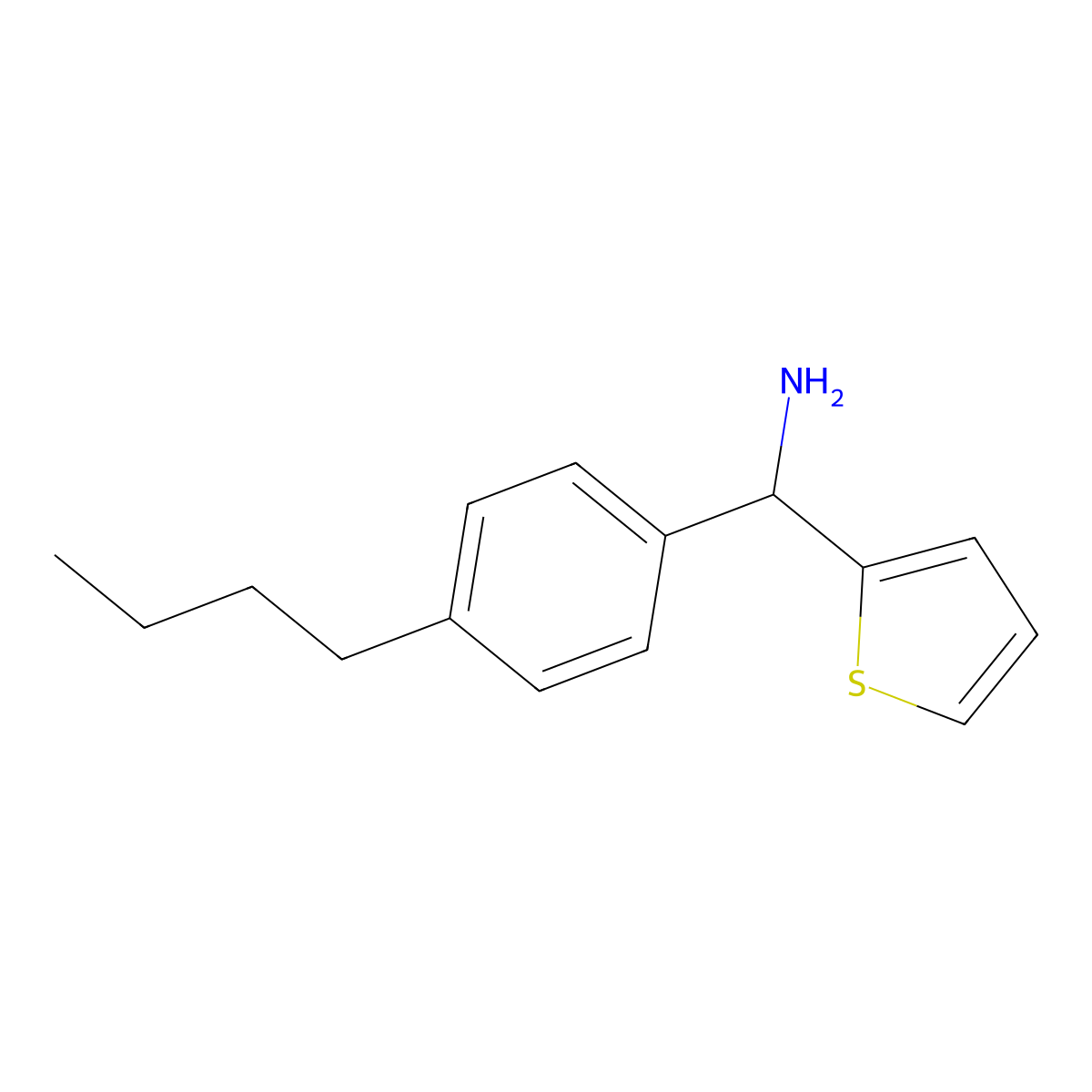 (4-Butylphenyl)(thiophen-2-yl)methanamine molecular structure, CAS 863668-03-5