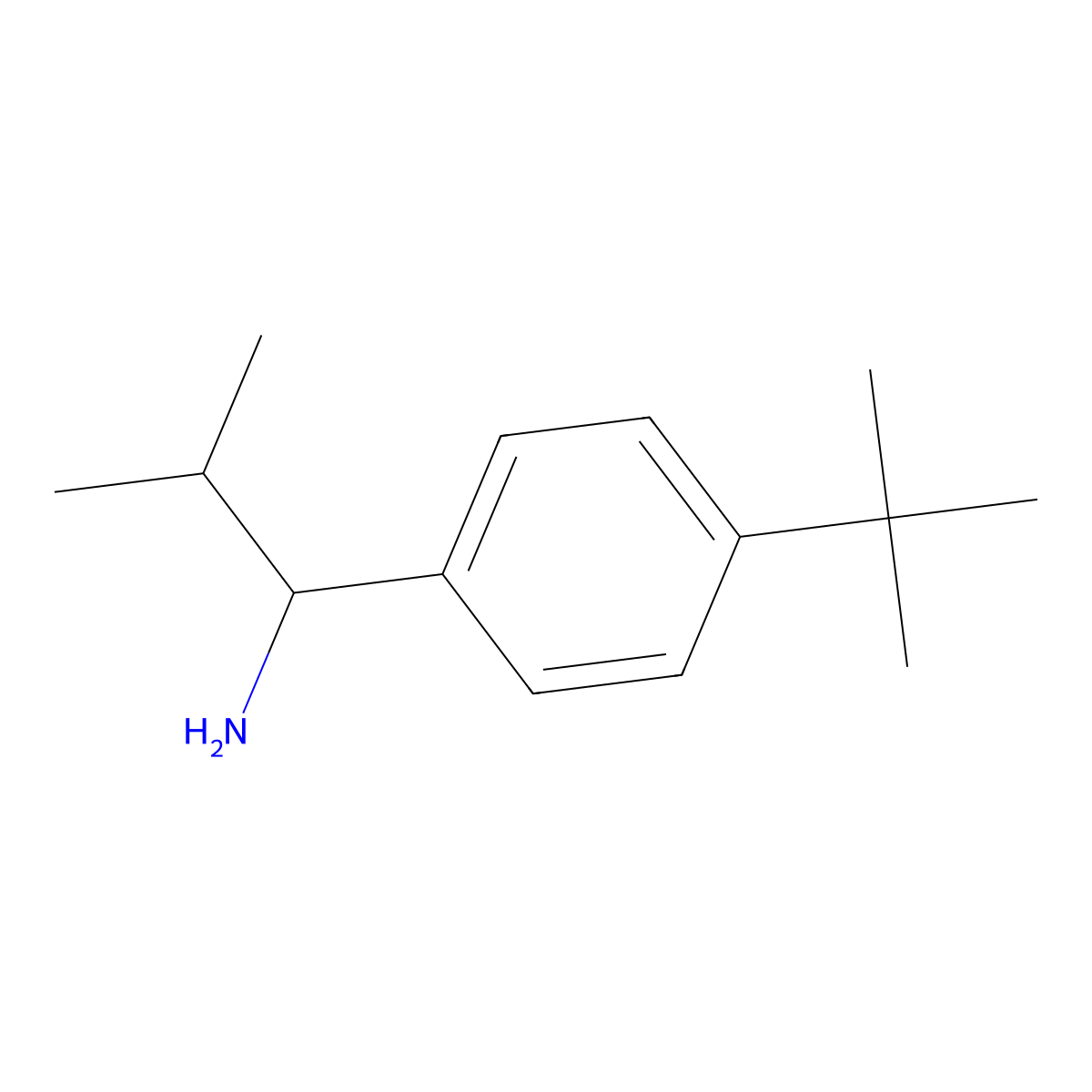 1-(4-Tert-butylphenyl)-2-methylpropan-1-amine molecular structure, CAS 863668-05-7
