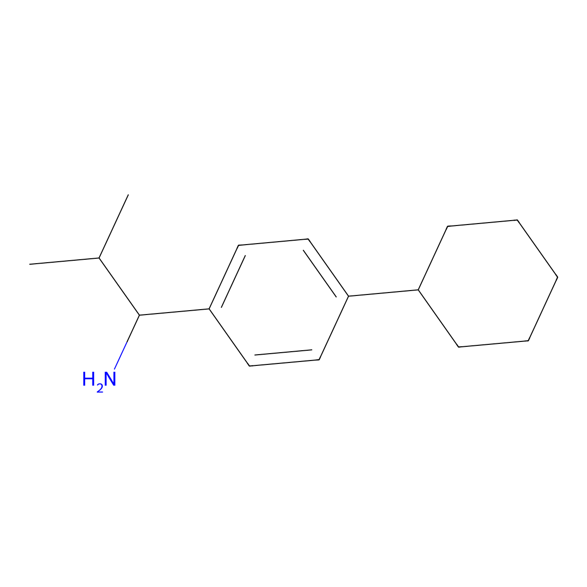 1-(4-Cyclohexylphenyl)-2-methylpropan-1-amine molecular structure, CAS 863668-06-8